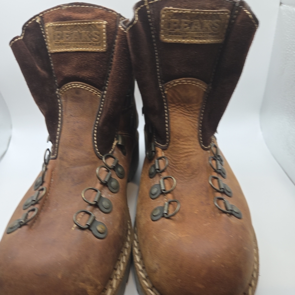 Sturdy Brown Leather‎ Men's Hiking Boots - Picture 2 of 11
